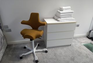A HAG Capisco chair in our reviewer's bedroom