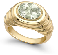 KIKI MCDONOUGH Kiki Classics 18ct Yellow Gold, Green Amethyst Mini Ripple Ring - £1,200 at Goldsmiths