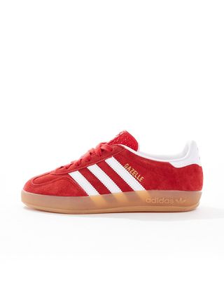 Adidas Originals Gazelle Indoor Trainers in Red