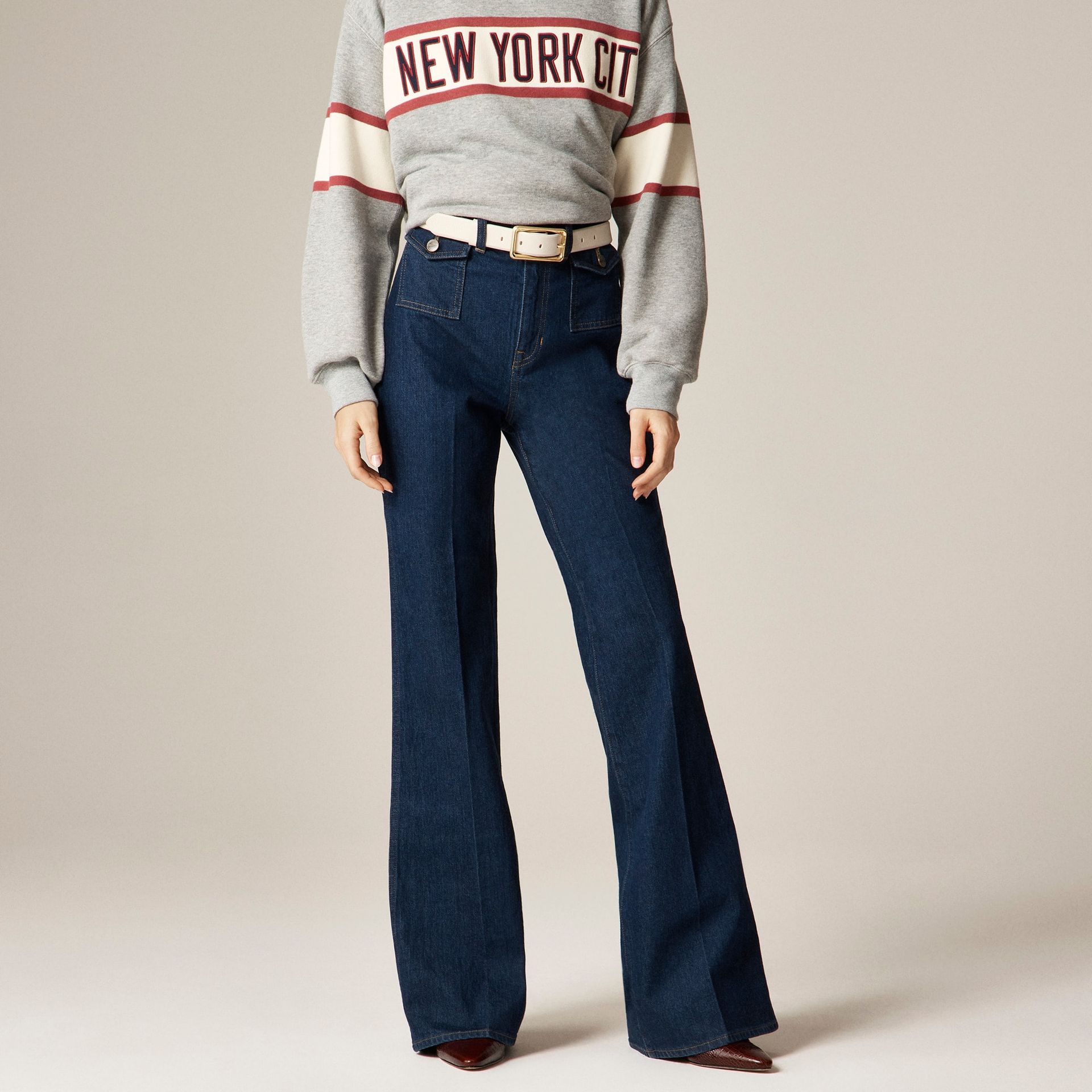 Vintage Flare Jean With Flap Pockets