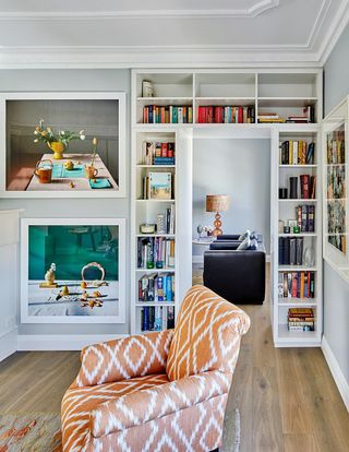 A well-decorated bookshelf