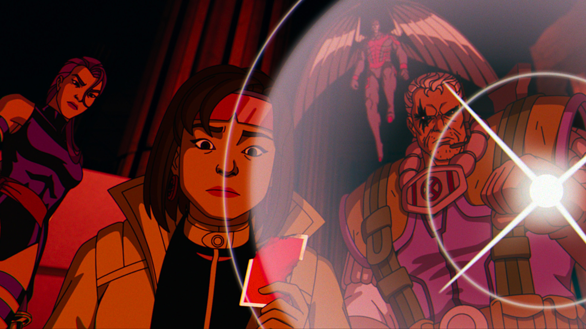 Psylocke, Jubilee, Cable, and Angel in X-Men 97 season 2 episode 7
