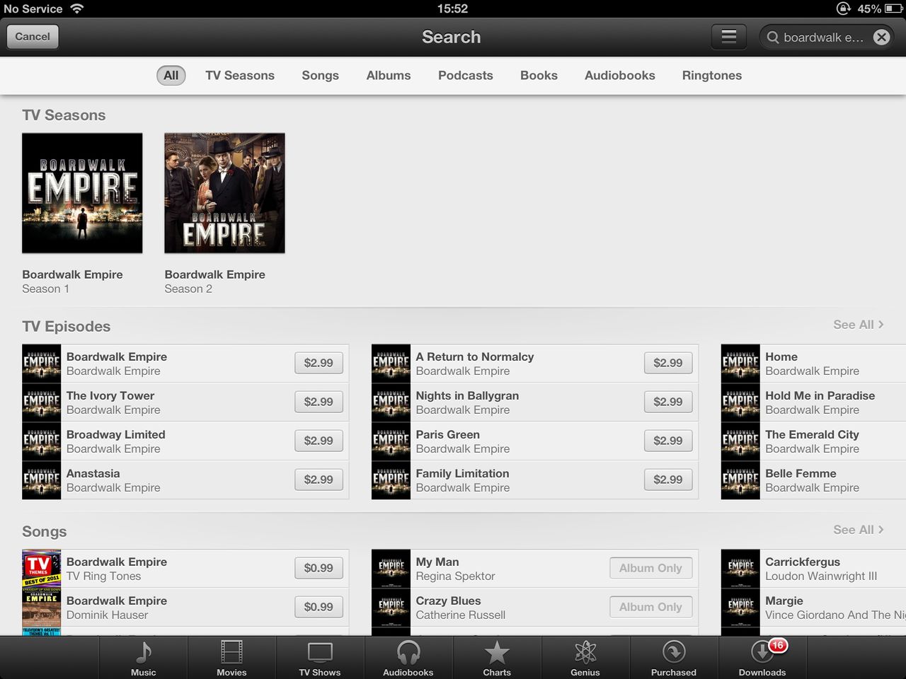 Apple iOS 6 - iTunes search
