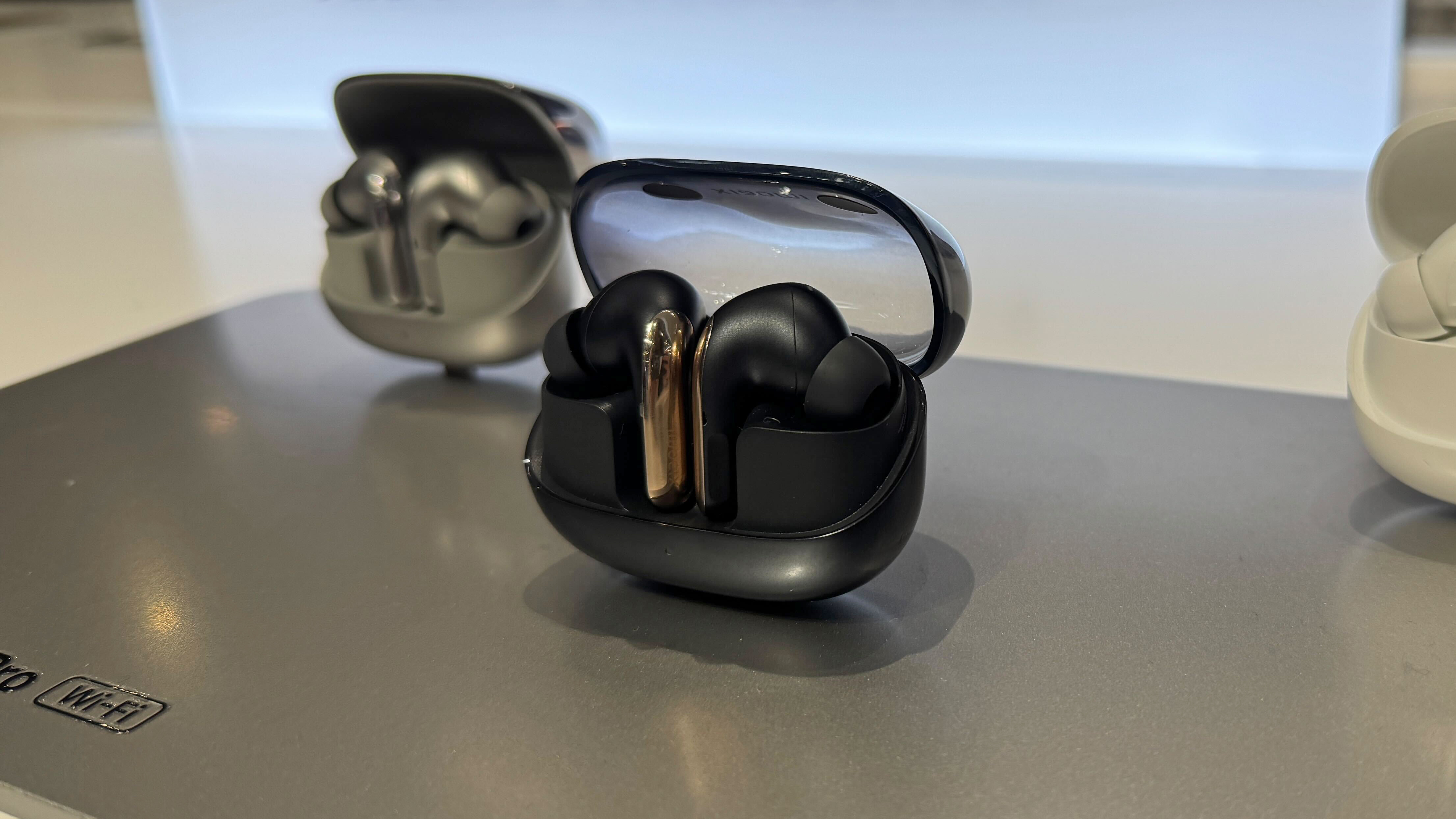 The Xiaomi Buds 5 Pro Wi-Fi on display at MWC 2025