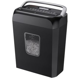 Bonsaii 6 Sheet Cross Cut Paper Shredder, Shreds Credit Cards, Staples, and Clips, Paper Shredder for Home & Small Office Use, Portable Handle Design, 13l Bin (c237-B Upgrade Version)