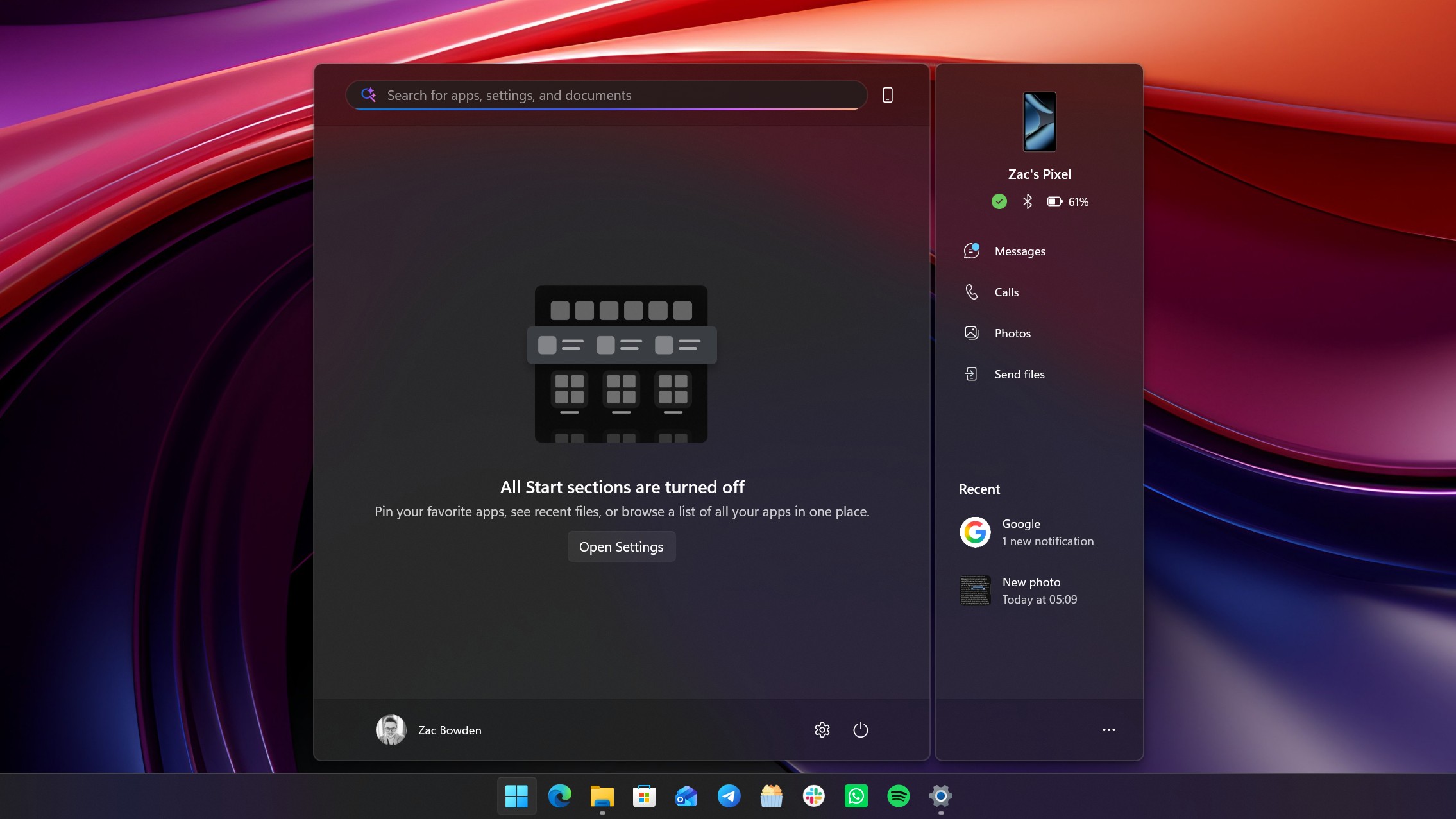 Windows 11 Customizable Start Menu Options