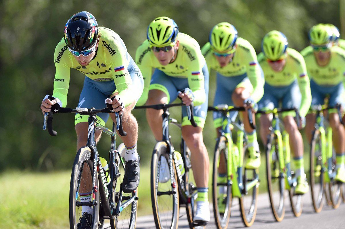 Peter Sagan and Tinkoff during the TTT