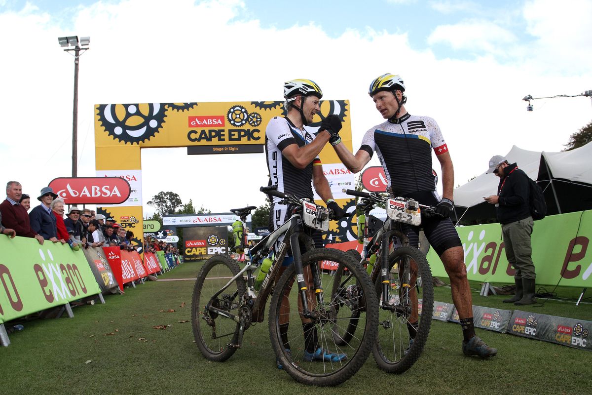 Karl Platt and Urs Huber (Bulls) were third on the stage