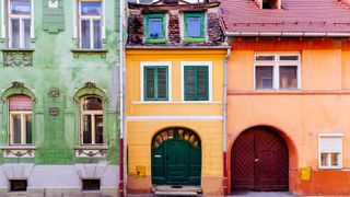 colorful homes in sibiu, romania