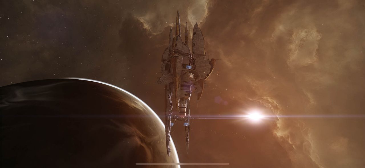 A still image from "EVE Echoes," a mobile MMO spin-off of "EVE Online" coming in August 2020.