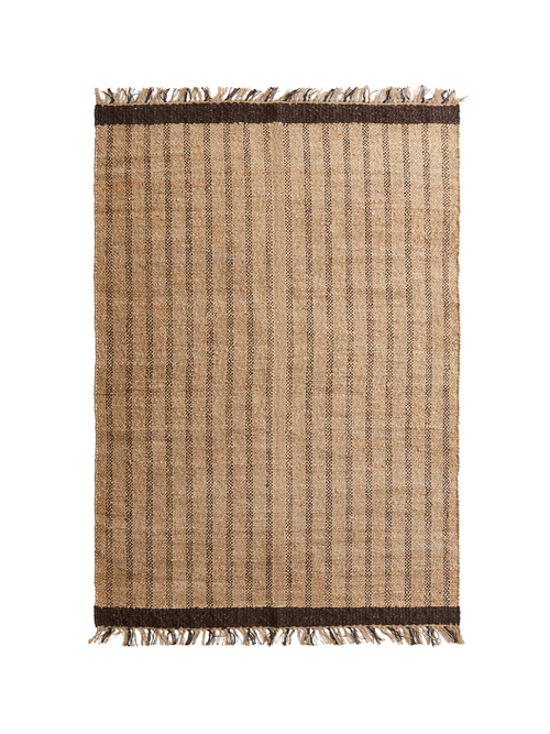 Jute Rug With Fringe, 55" x 79"
