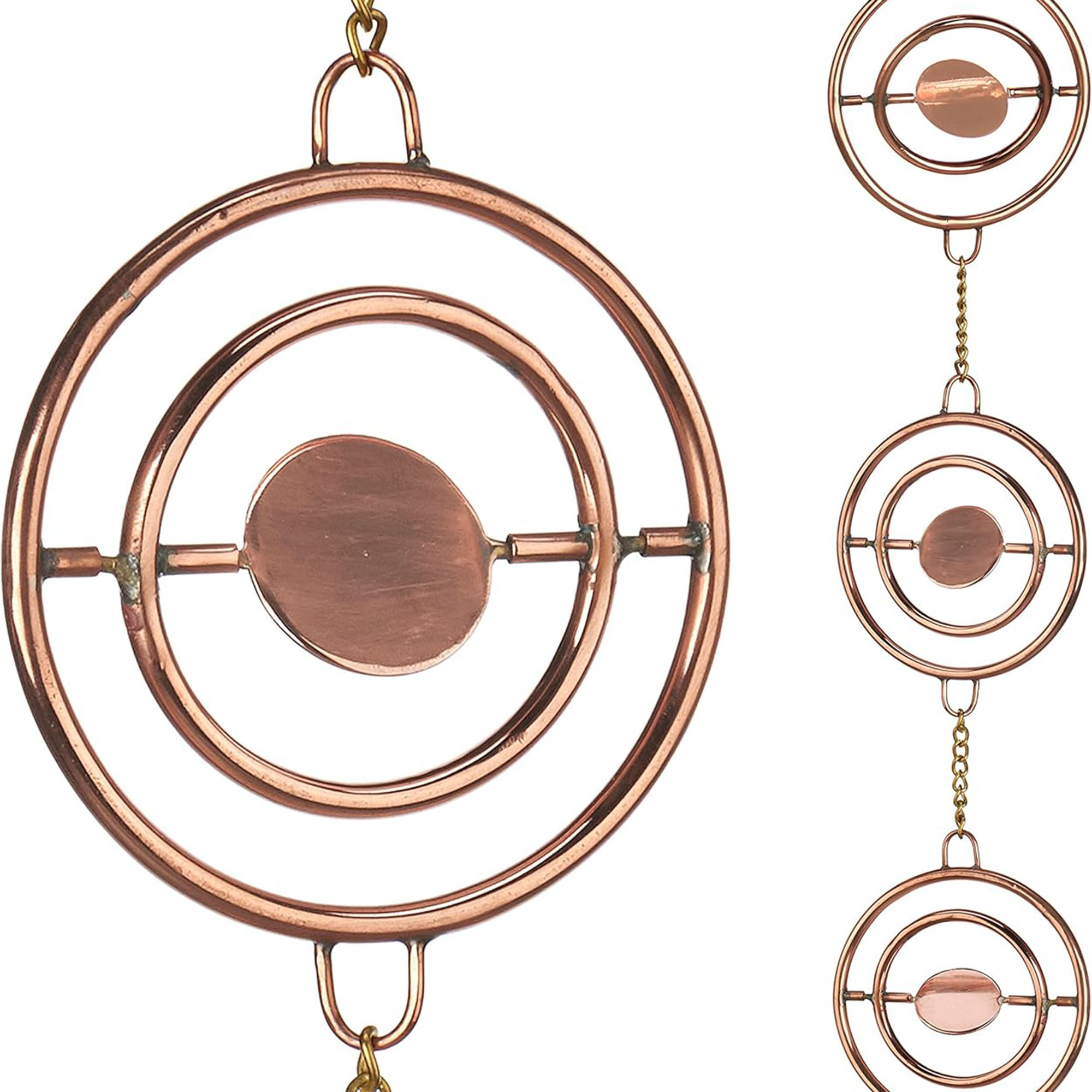 Minimalist copper rain chain