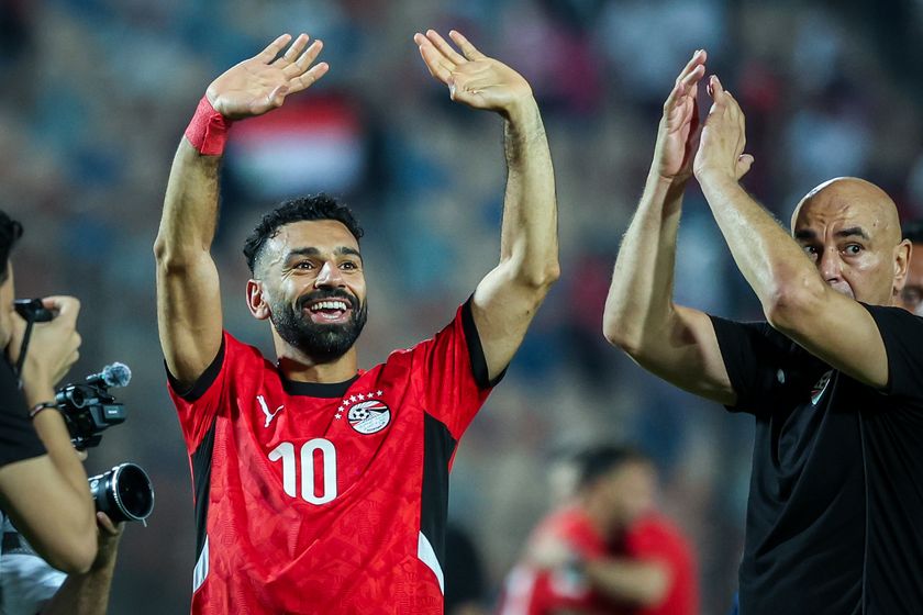 Egypt World Cup 2026 squad: Mohamed Salah and Head Coach Hossam Hassan of Egypt stand together after the FIFA World Cup African qualifiers match Group A between Egypt and Ethiopia at Cairo International Stadium in Cairo, Egypt, on September 5, 2025. (Photo by Ayman Aref/NurPhoto via Getty Images)