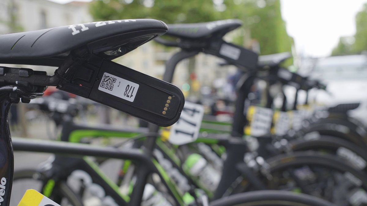 The GPS tracker on a bike