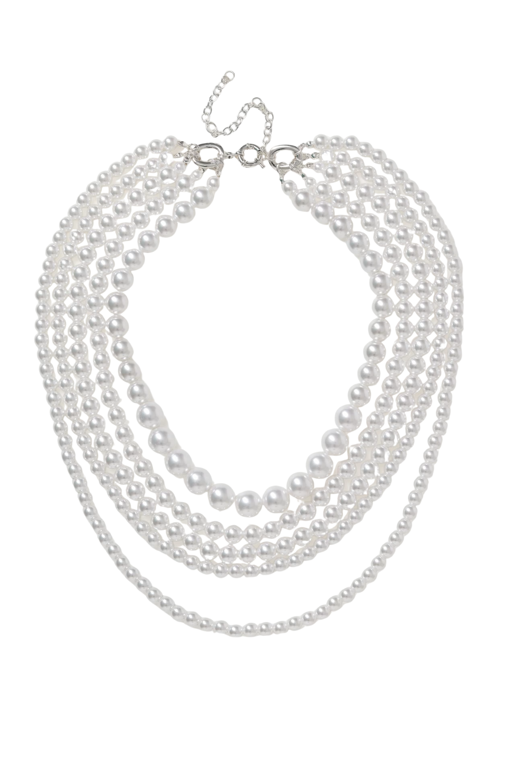 Cascading Pearl Multi Strand Necklace
