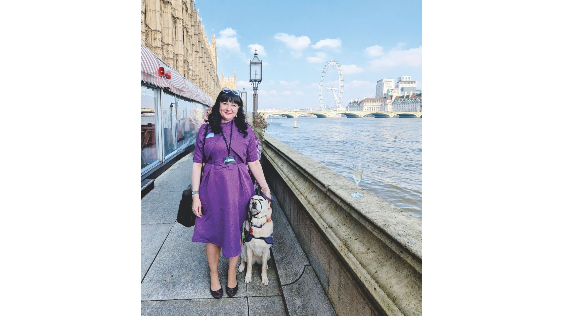 Carol Vickers with her assistance dog Bella