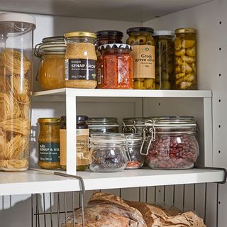 kitchen storage with shelf insert