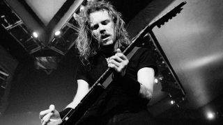 James Hetfield performing onstage with Metallca in 1992