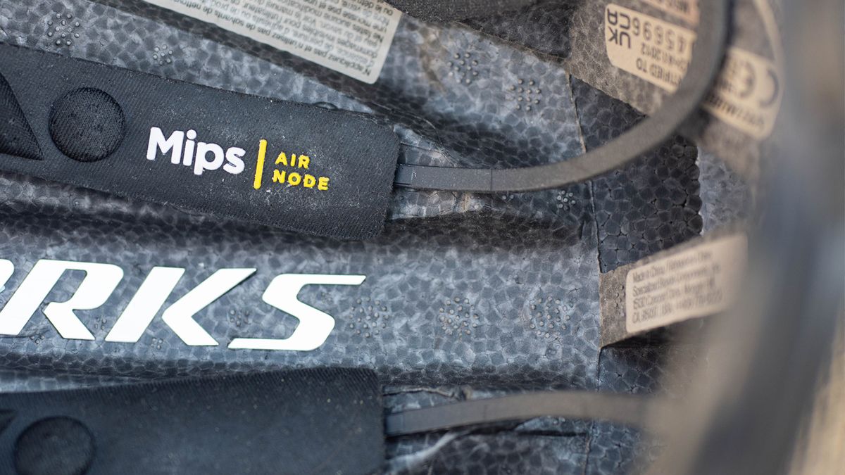A close up detail of one of the best road bike helmets