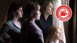 four women look out of a window. they are the protagonists of the film Little Women