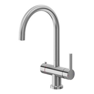 A stainless steel boiling water tap