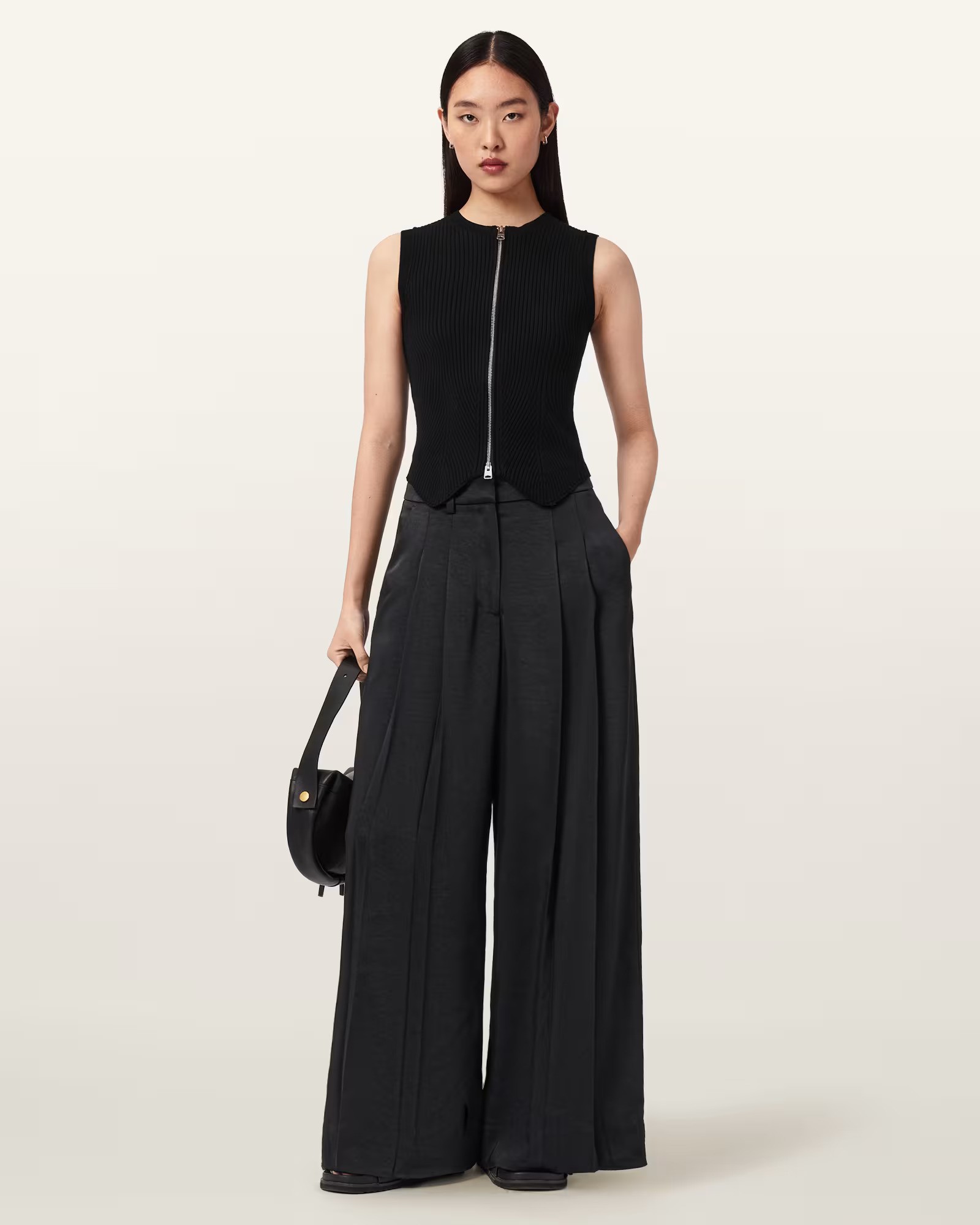 All Saints, Poppy Satin Straight Leg Trousers