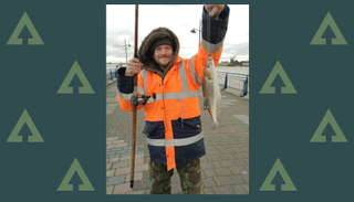 Urban angling can mean sea fish too, like this whiting… way down the Thames at Erith