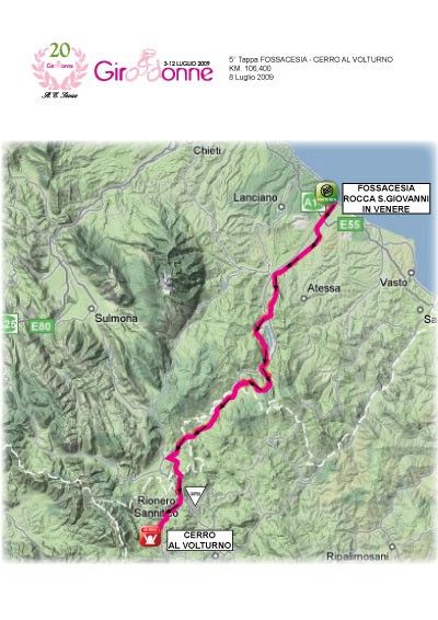 Giro Donne 2009 stage 5 map