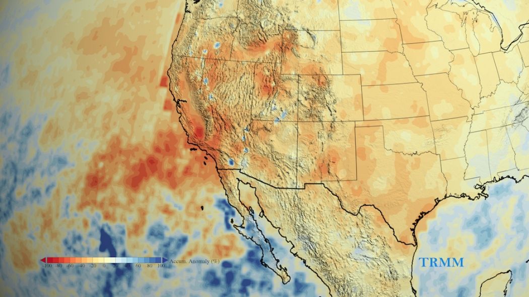 California’s accumulated precipitation debt from 2012 to 2014