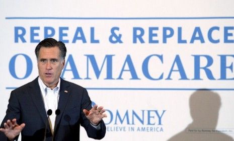 Mitt Romney addresses supporters during a &amp;quot;Repeal &amp;amp; Replace ObamaCare&amp;quot; campaign in Louisiana on March 23.