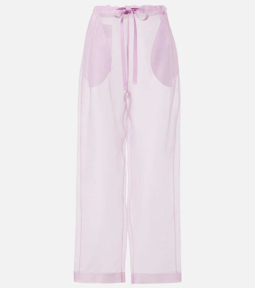 Trenton Silk-Blend Organza Wide-Leg Pants