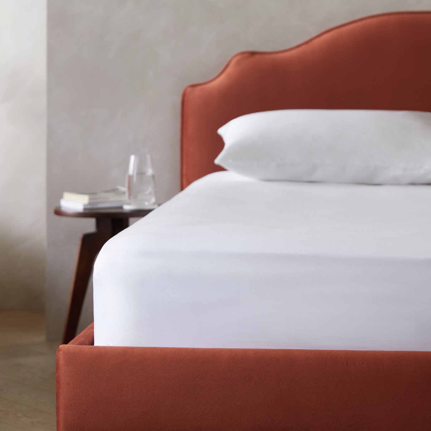 Habitat Egyptian Cotton 400tc White Fitted Sheet - King