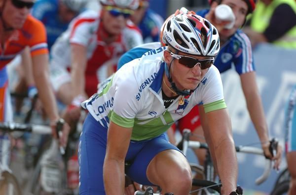 A Slovenian rider in the Under-23 road race.