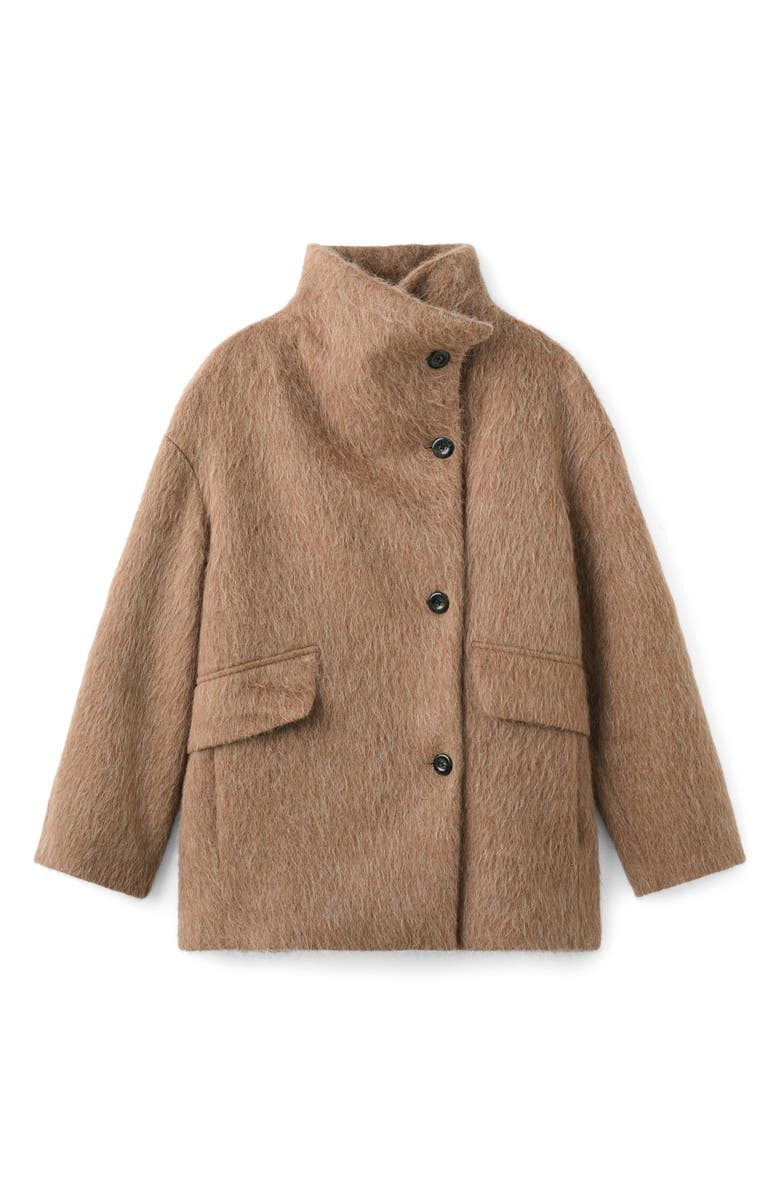 Brushed Funnel Neck Coat