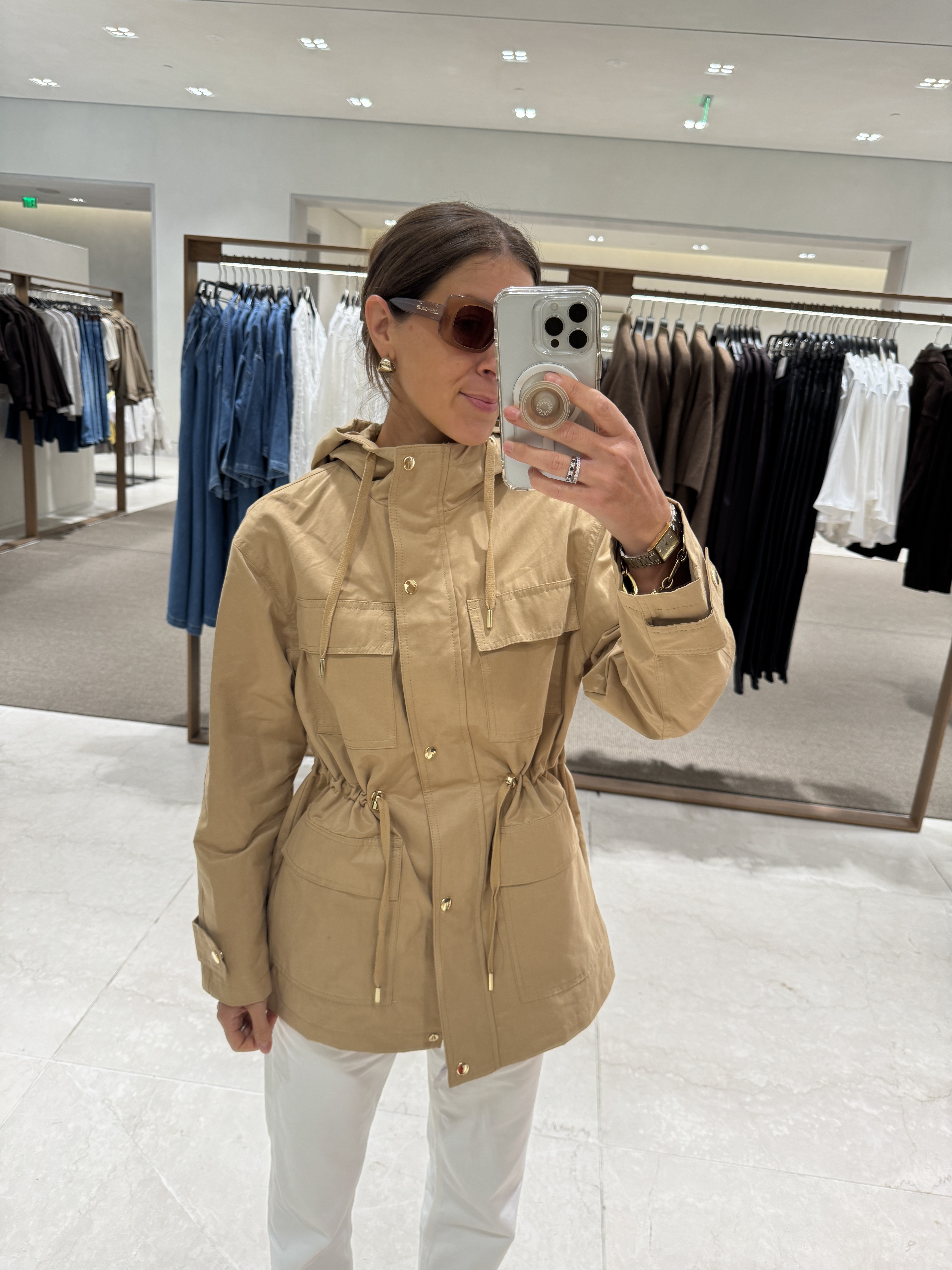 Judith Jones in beige coat