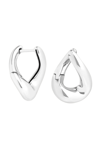 Molten Hoops in Silver