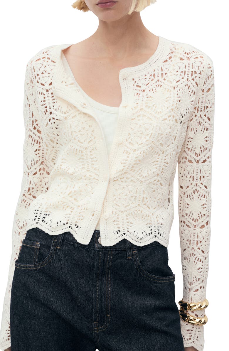 Crochet Cotton Blend Cardigan