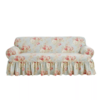 floral ruffled sofa cover