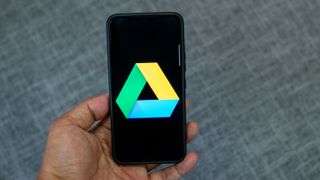 Google Drive logo on a phone screen