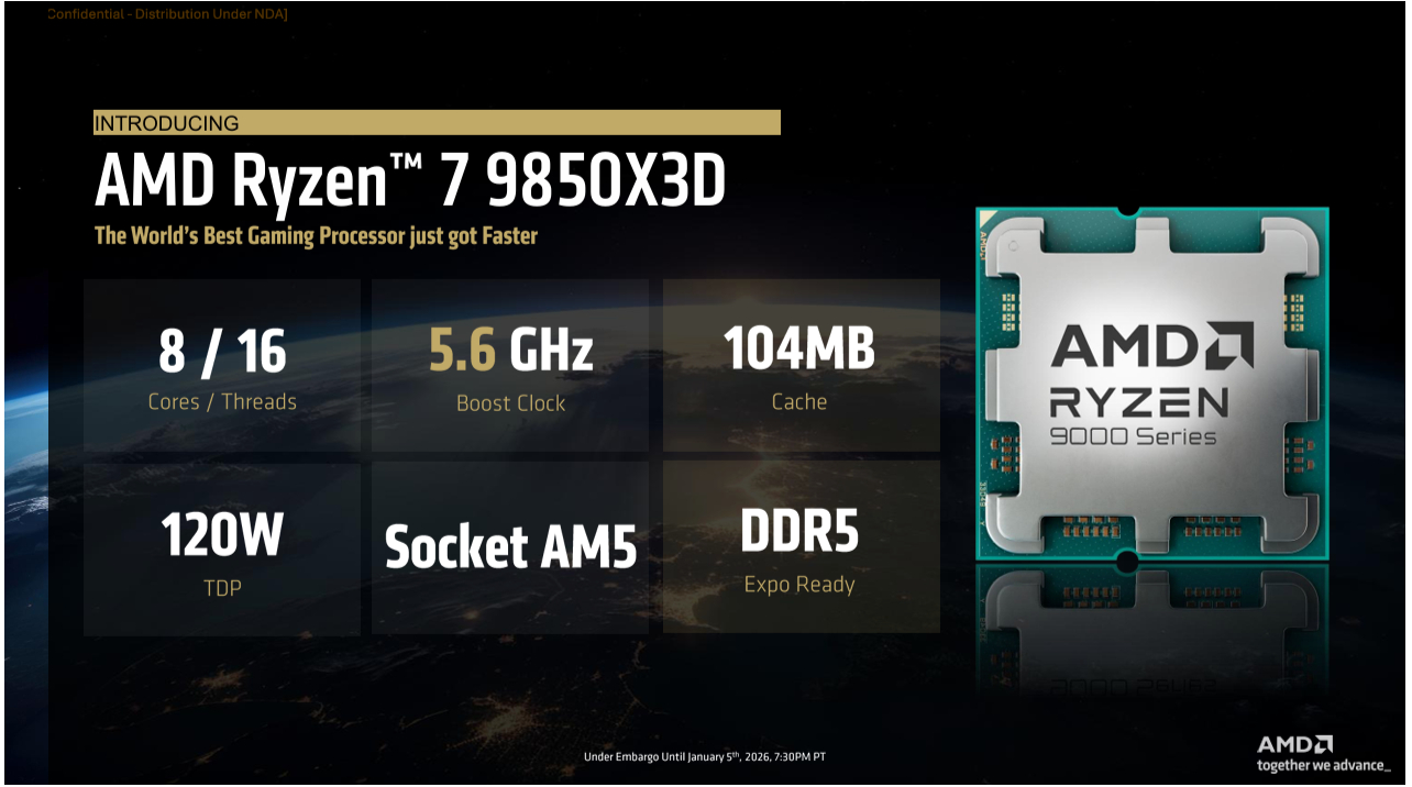 AMD Ryzen 7 9850X3D specs