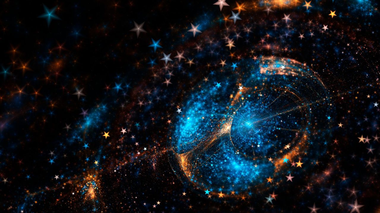 When does mercury in retrograde end?Blue and Yellow space stars - stock photo Abstract fractal illustration looks like galaxies