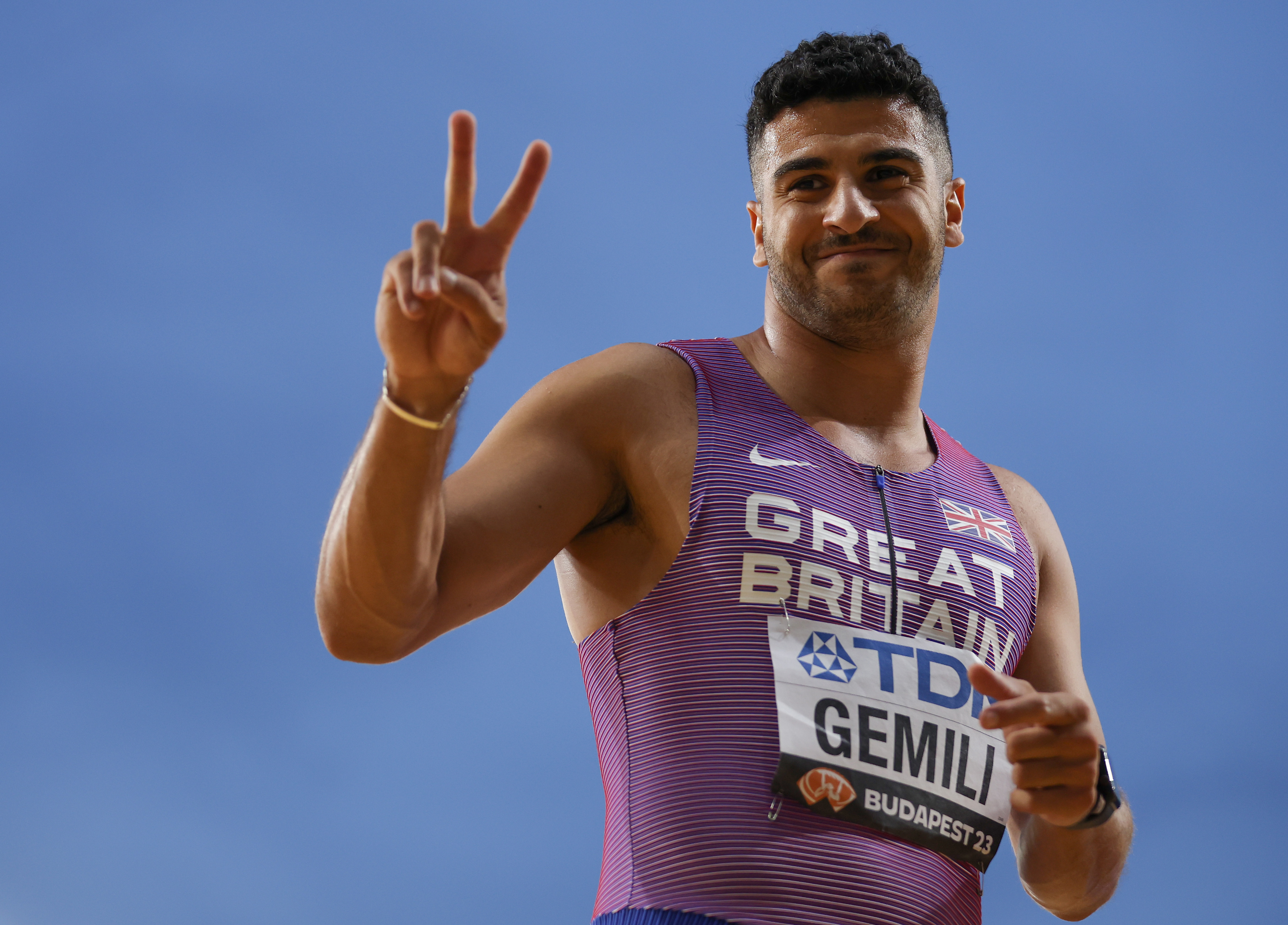 BUDAPEST, HUNGARY - AUGUST 25: Adam Gemili of Team Great Britain looks on after the Men&amp;amp;apos;s 4x100m Relay Heats during day seven of the World Athletics Championships Budapest 2023 at National Athletics Centre on August 25, 2023 in Budapest, Hungary. (Photo by Stephen Pond/Getty Images for World Athletics)