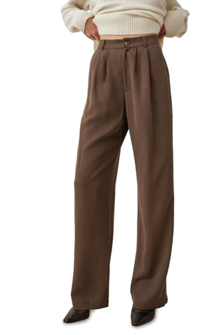 wide leg brown pants