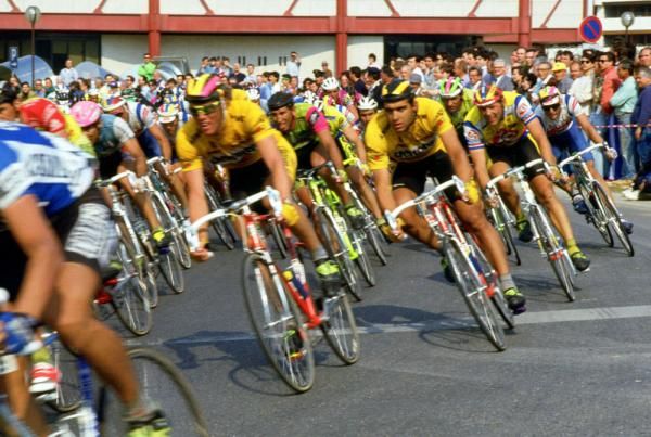 Ballerini in the peloton during his professional career