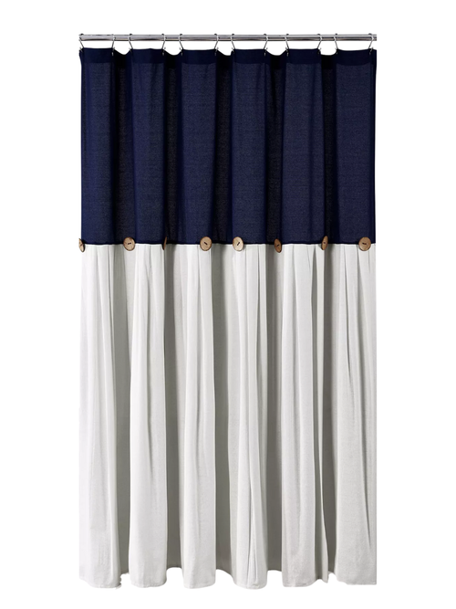 Linen Button Shower Curtain