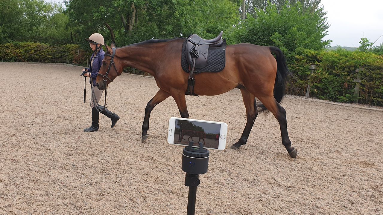 Pivo+ tracking a horse being led by the rider