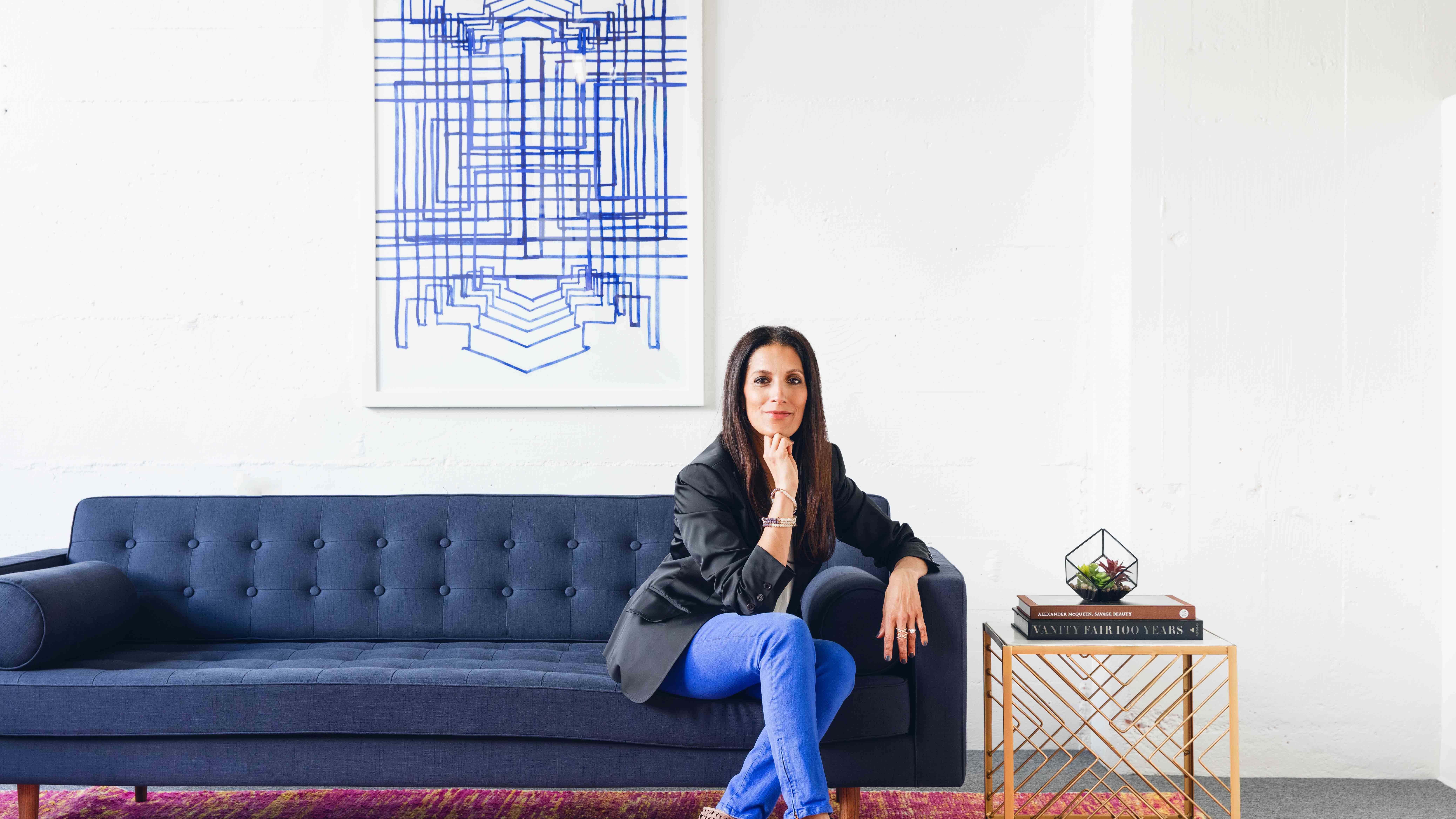 Blue, Sitting, Furniture, Couch, Pink, Design, Room, Photography, Sofa bed, Jeans,
