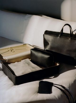 Tsatsas luggage set on bed