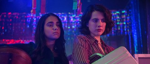 Geraldine Viswanathan and Margaret Qualley in Drive-Away Dolls
