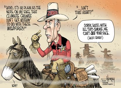 Editorial cartoon U.S. wildfires Andrew Wheeler EPA climate change